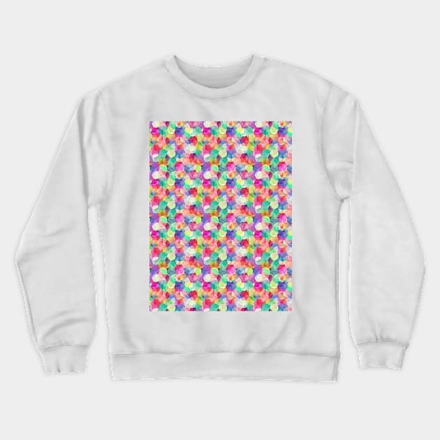 watercolor geometric pink blue yellow green Crewneck Sweatshirt by Remotextiles